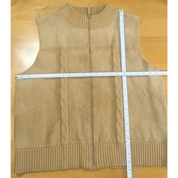 Designers Studio Tan Suede Leather Vest XL M1 Boho Western Fall Outdoor - Picture 5 of 6